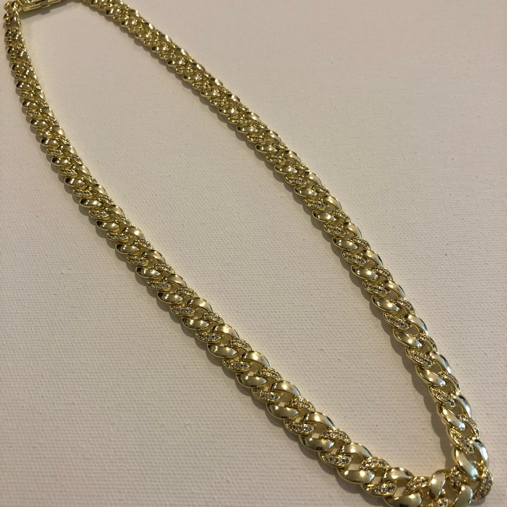 Gold-Tone Cuban Link Necklace